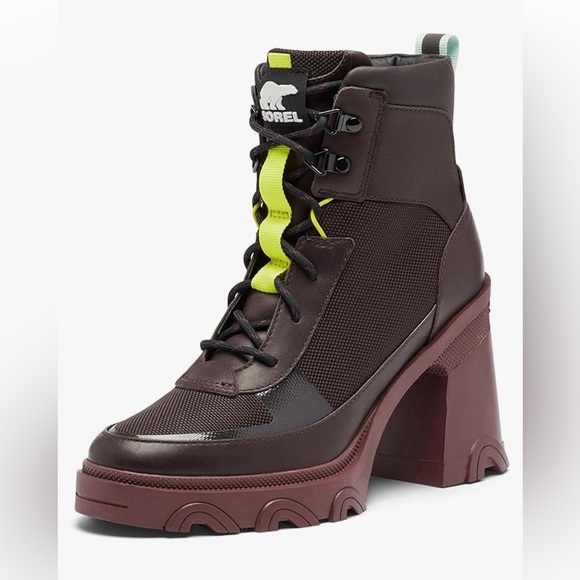 Sorel Brex Heel Lace Boot, Waterproof, Rainboot, Berry, Sz. 5.5 - Picture 1 of 16